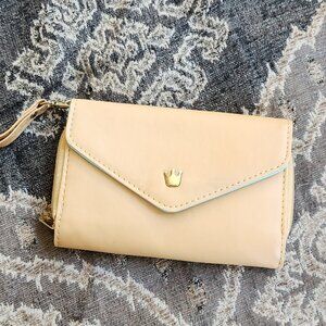 Crown Cream Wallet Wristlet